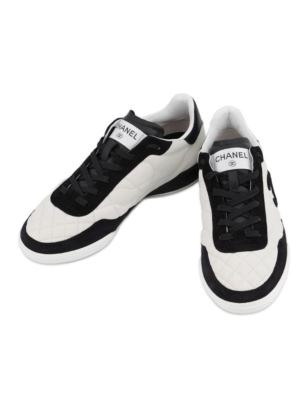 Chanel Sneakers CC Logo Quilted Calfskin Suede